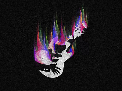 Happy Rock Day! ✦ Illustration branding celebration chord culture elvis festival fire flame guitar happy illustration logo logodesign logotype music musical on fire playing rock rock and roll