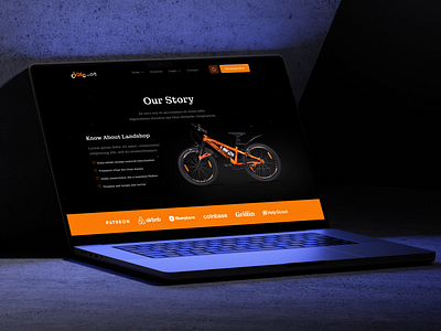 Cycle Website Our Story Page Design bicycle biking cycle shop cycling ecommerce landingpages product store web