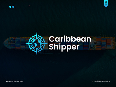 LOGISTICS COMPANY LOGO branding carabbean shipper compas logo concept creative design graphic design illustration logistics logo logomark logos modern shiper tech ui unique world logo wprdmark