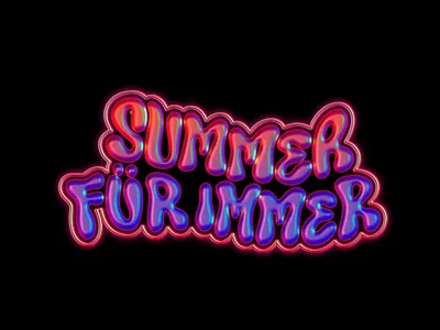 SUMMER FÜR IMMER 3d apparel brand calligraphy clothing design illustration lettering logo logotype