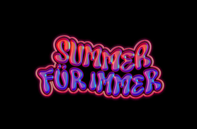 SUMMER FÜR IMMER 3d apparel brand calligraphy clothing design illustration lettering logo logotype