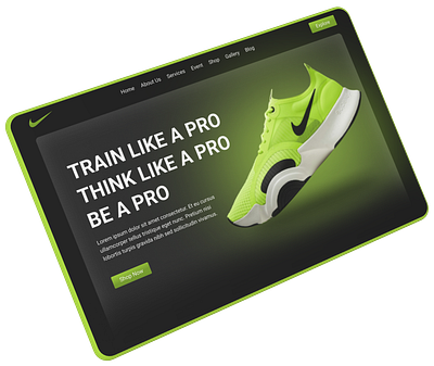 Nike Trainer Landing Page landingpage ui