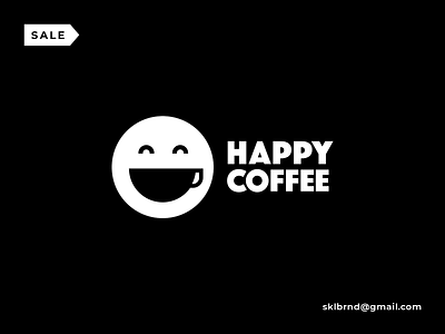 Happy Coffee brand cofe coffee flat happy idea logo mark minimal mug sale smile tea
