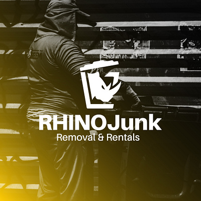 Rhino Junk animal animals bin brand branding business clean concept design graphic design horn illustration junk logo logo design removal rhino trash ui vector