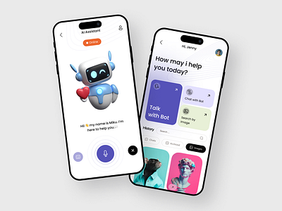 AI Chat bot aichatbot appdesign artificialintelligence chatbotapp customersupport dribbble productdesign seamlessexperience smarttechnology techinnovation userengagement uxdesign virtualassistant