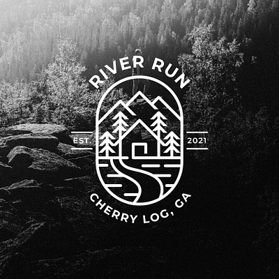 River Run adventure brand branding business clean concept design graphic design home house illustration logo mountain outdoor river run sport tree ui vector