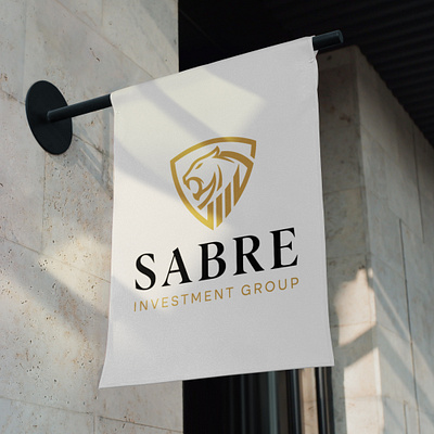 Sabre Investment Group animal branding business clean concept design financial graphic design growth illustration investment logo logo design mark protection saber saber tooth sabre shield vector