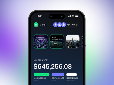 Crypto Wallet Concept app design blockchain crypto dapp fintech interface ios ui wallet