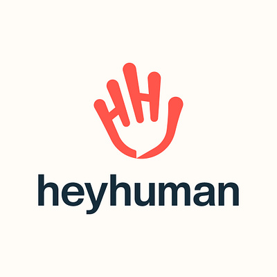 Heyhuman branding business chat clean communication concept design finger graphic design h hand hello hey hi human illustration letter h logo ui vector