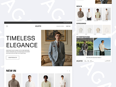 AGATO - Homepage ecommerce clean clothing dailyui design e commerce ecommerce fashion hero home homepage landing page minimalism modern online ohop ui uiux design ux web web design website