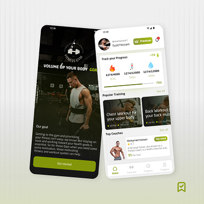 Fitness app screens fitness ui