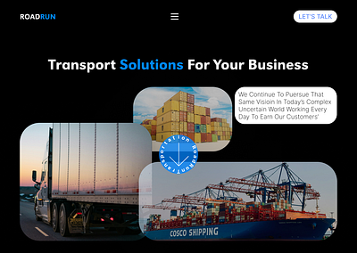 RoadRun Transportation - Landing Page app branding design graphic design illustration logo transportation typography ui ux vector