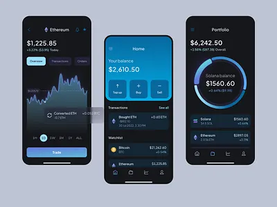 Crypto product design app crypto cryptocurrency dark mood ios light mood minimal mobile design motion graphics product design ui uiux ux web web 3 webdesign