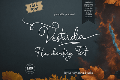 Vestardia Free Font design font free freedownload freefont handwritten script font