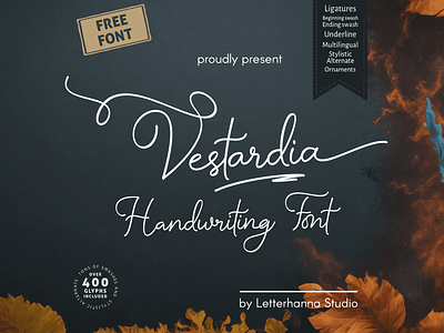 Vestardia Free Font design font free freedownload freefont handwritten script font