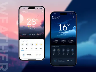 Weather App - Light & Darkmode app application concept dailydesign digital digitaldesign figma mobile app ui ux webdesign website