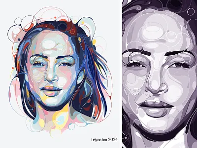 portrait illustration artstyle colorful graphic design illustration portrait portrait illustration unique vector woman illustration