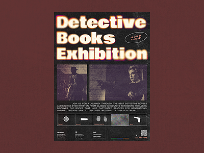 Detective Books Exhibitioon Poster adobe illustrator adobe photoshop banner blur books detective exhibition graphic design grunge poster print sepia typographic visual design