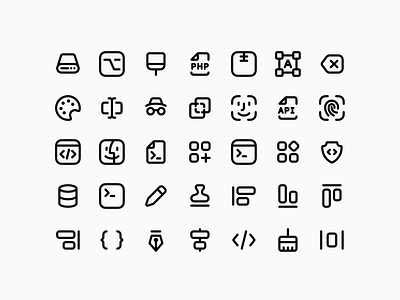 Technology Icons - Lookscout Design System design design system figma icon set icons lookscout modern saas ui vector