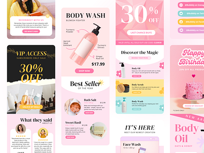 Bubbly - Pink Skincare Email Design Template branding cute design email email campaign email design email marketing email template emails mobile skincare design skincare email ui