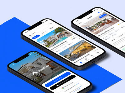 Real Estate Mobile App Design appdesign appinterface cleandesign home homebuying homerenting housingapp mobile app design mobiledesign nestfind property propertysearch real estate realestateapp realestatedesign realestateui rentingapp uidesign uiux uxdesign