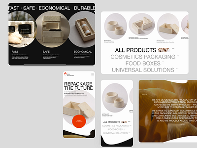 Website of the company producing eco-packaging from mushrooms app branding concept design eco eco packaging ecology landing landing page logo main page mobile mobile app mushrooms package ui uiux ux web website