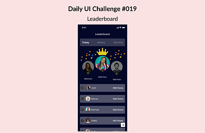 Leaderboard (Daily ui challenges #019) daily ui dailyui design figma leaderboard ui ui challenge ui design uiux user interface