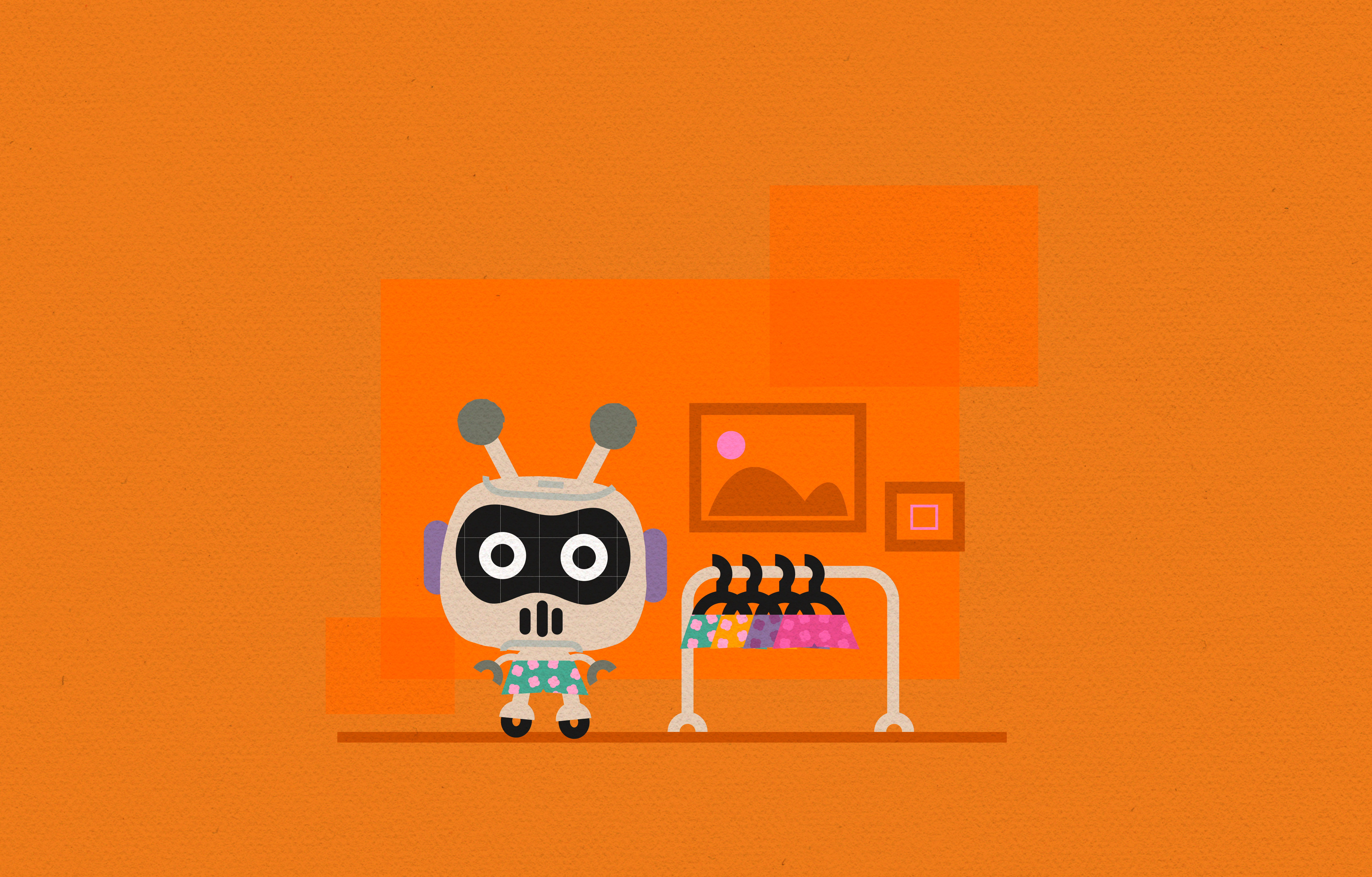 Daily Art 04 - Spare 2d art daily geometrical illus illustration kawaii robot vectorart