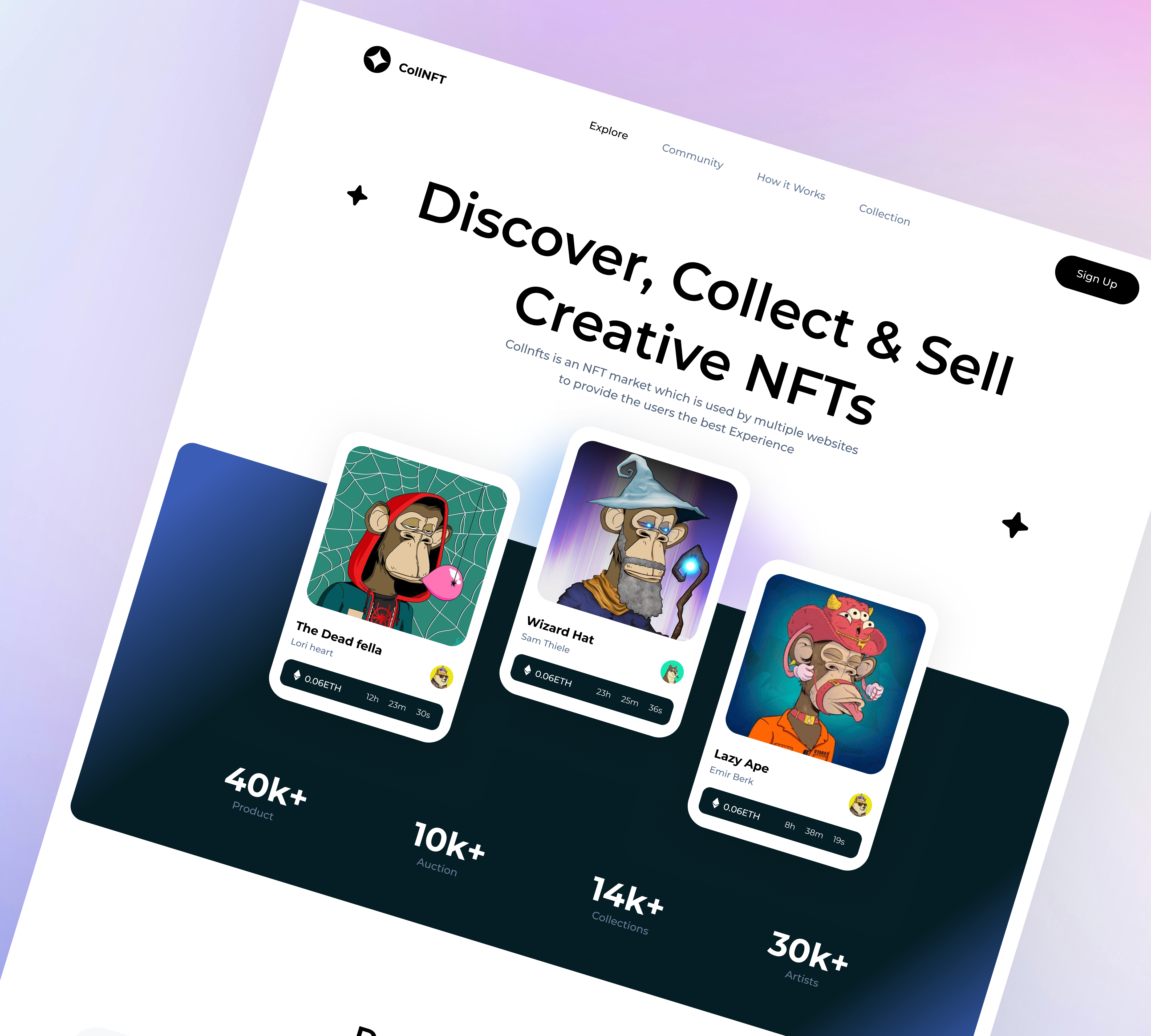 NFT Landing page ui
