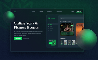 Yoga Landing Page Design dashboard graphic design landing ui