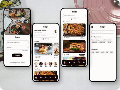 Recipe - App UI Design appdesign branding design graphic design ui uidesign uiux ux