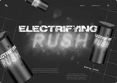 ELECTRIFYING RUSH: Energy drink 3d branding graphic design ui