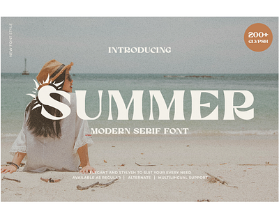 Summer - Modern Serif Font 3d animation branding design font graphic design handwritten illustration italic logo logotype motion graphics script typeface ui