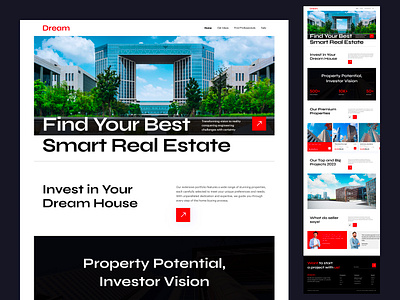 Dream - Real Estate Website Design abu hasan apartment architecture building buraq lab home home page house landing page property real estate real estate agency real estate website residence ui ux web web design website website design