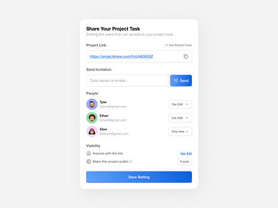 Share Modal - UI/UX Design component components features figma modal setting share share modal ui