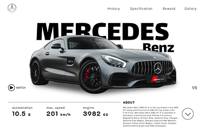 Mercedes Benz 3d graphic design ui website design