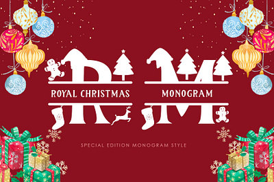 Royal Christmas Monogram banner beautiful branding design elegant font font design graphic design handwritten illustration logo monogram poster print sticker summer ui