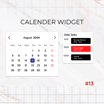 Daily UI Day-13/100: Calendar Widget calender widget dailyui day 013 design designchallenge designing ui uiuxdesign ux