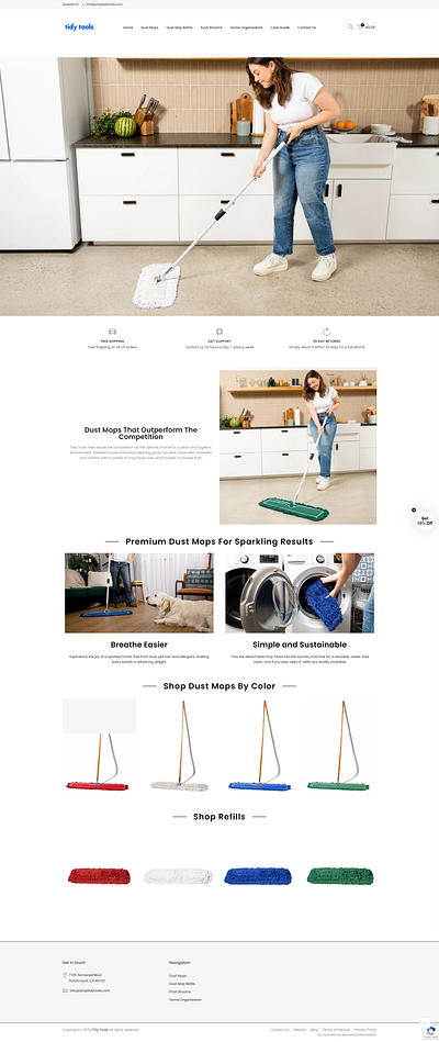 Tidy Tools Shopify Store design online store responsive shopify shopify development ui user friendly ux web design website wordpress