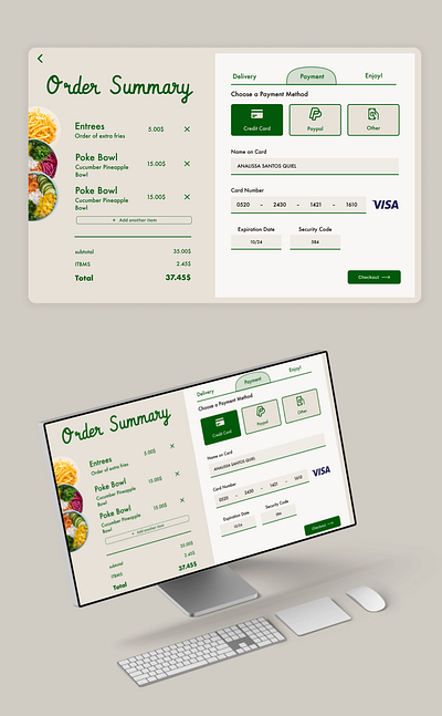 Order Summary for Restaurant checkout creditcard daily ui daily100 day2 design ecommerce foodapp ordersummary paymentgateway restaurant ui uichallenge userinterface webdesign
