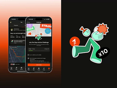 Strava illustration / Fun Experiment adobe aftereffects animation branding design flat graphic design icon illustration logo minimal motion graphics run running strava ui