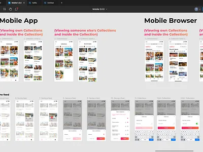 UNATION - Mobile application Collection feature designs in Figma figma mobile application design unation user journeys user mapping