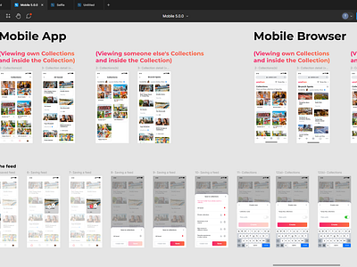 UNATION - Mobile application Collection feature designs in Figma figma mobile application design unation user journeys user mapping