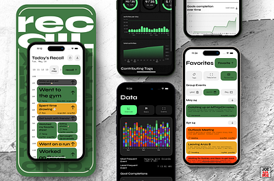 Recall : Daily Habit Recording App app art branding calendar graphic design habits productivity ui ux