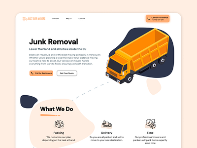 Landing page branding clean funny game graphic design illustration junk landing landingpage light minimal modern page removal simple tracking trunk ui ux white