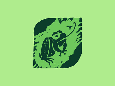 Linocut print of a frog illustration branding design drawing ecology engraved engraving environmental frog hand drawn icon icons illustration linocut print logo national park symbol texture vector