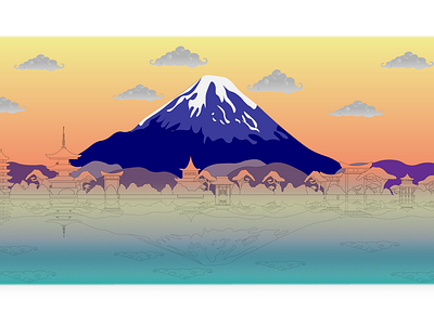 Japan iconic landscape cityscape design illustration illustrator japan landscape vector