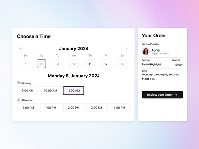 Concept proposal for a reservation system for beauty salons app beauty salons booking user interface