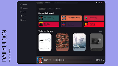 MUSIC PLAYER design graphic design ui