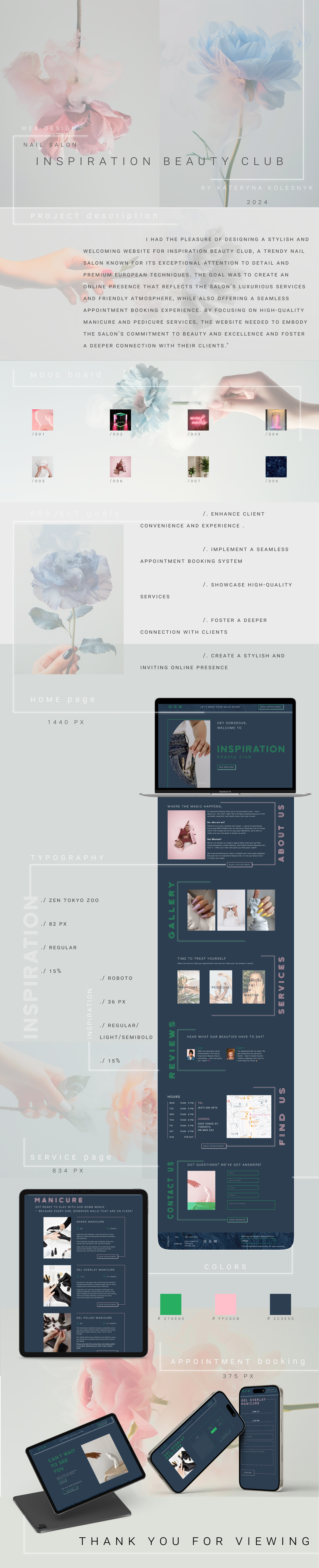 Nail Salon Website branding design landing page ui uiux ux webdesign website